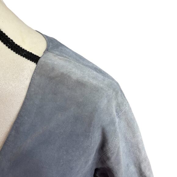 Vince Lamb Leather Suede Mini Dress V Neck Size Small Quiet Luxury - Picture 4 of 8